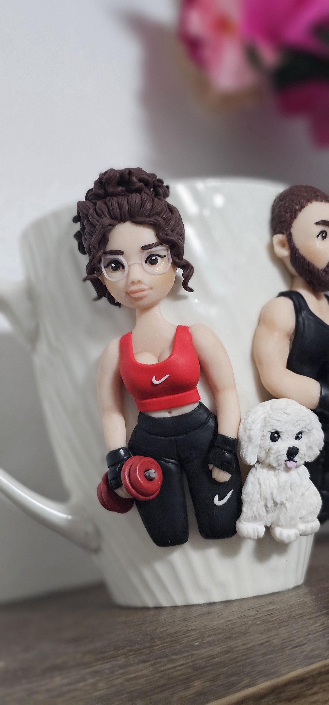 Cana personalizata cu figurine 3d cuplu  - crăciun - cadouri de moș crăciun - cadouri de moș crăciun - Artynos.ro