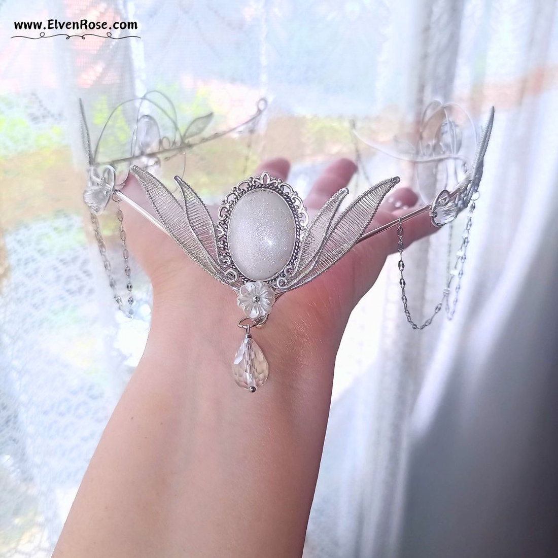 Coronita White Elegance - îmbrăcăminte și modă - accesorii păr - accesorii de păr - Artynos.ro