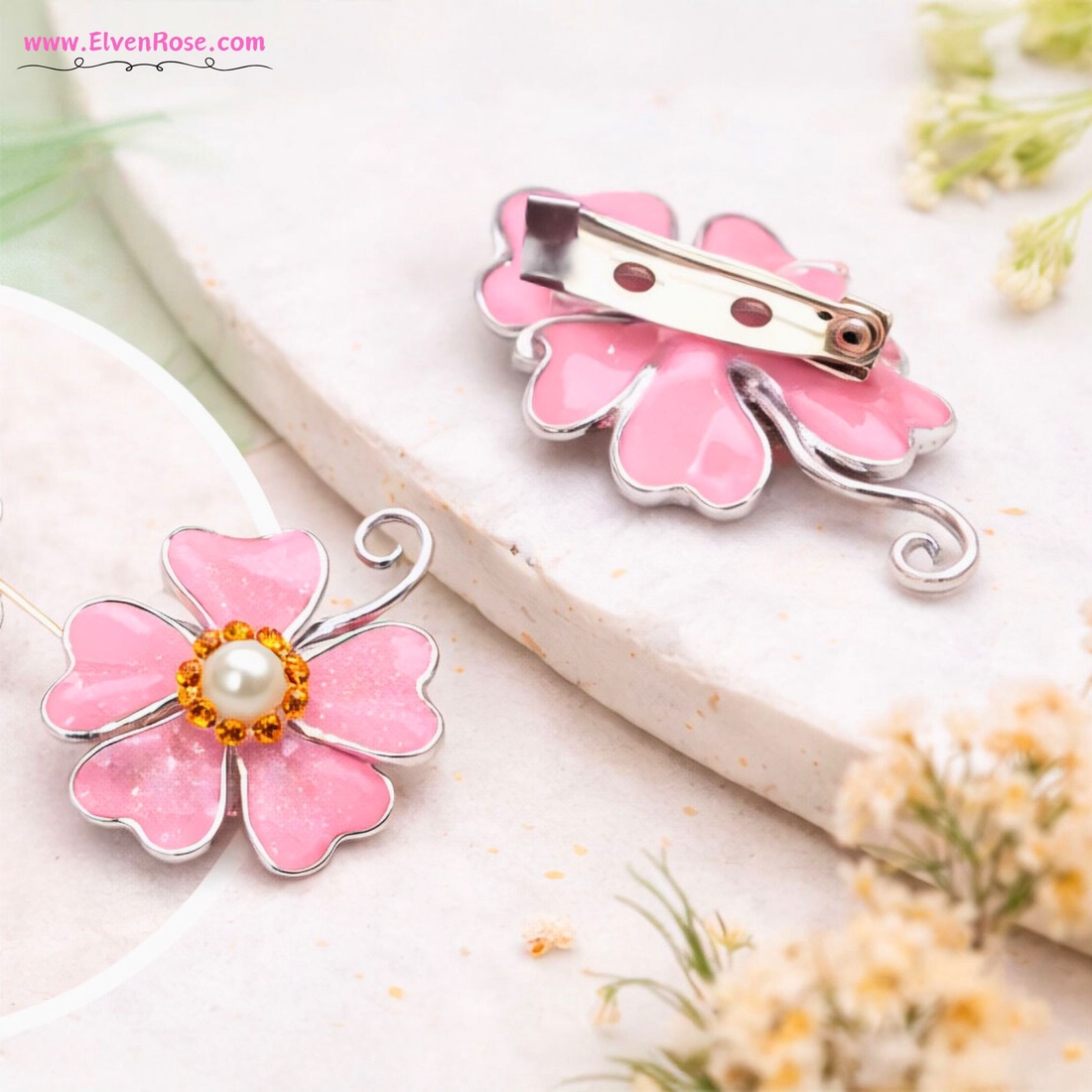 Broșă Mărțișor Floare de Primăvară - bijuterii - mărțișor - Artynos.ro