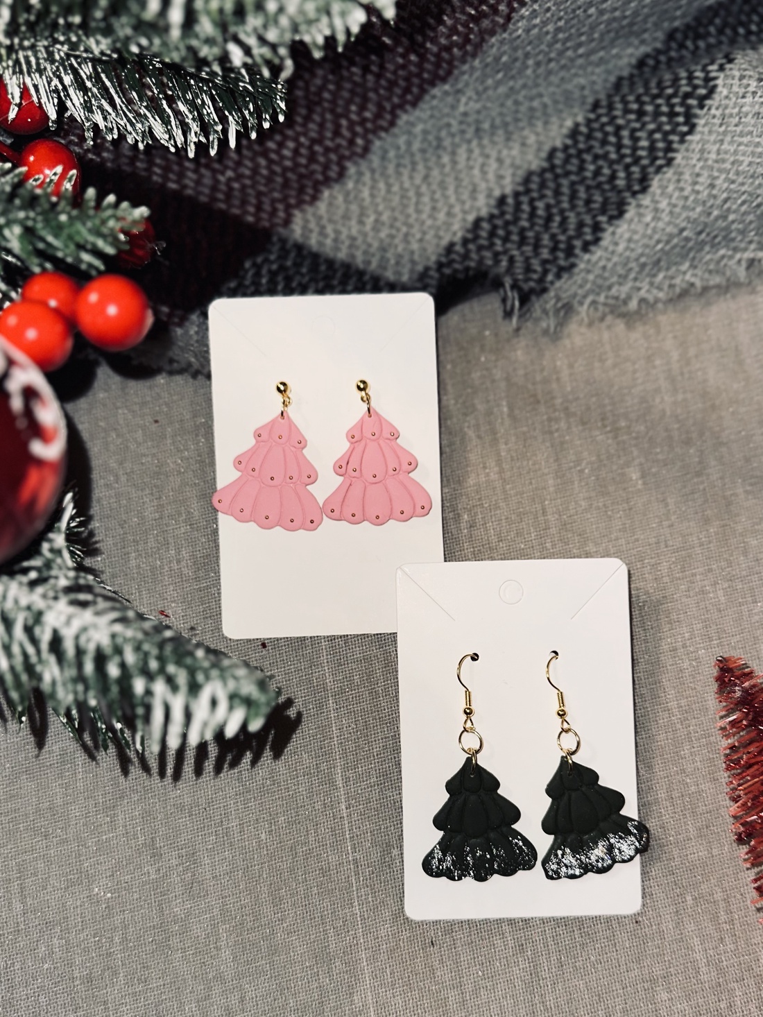 Cercei Craciun Evergreen Sparkle - bijuterii - cercei - cercei cu figurine - Artynos.ro