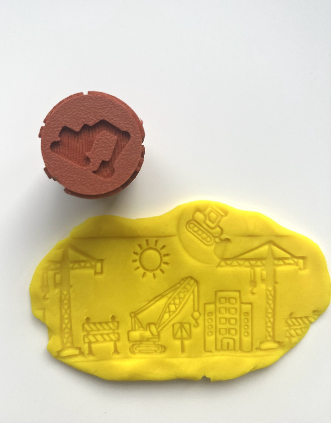 Rolă de modelare cu tematică de construcții / vehicule � Rolă de textură cu tematică de construcții � Modelator pentru plastilină și prăjituri � Rolă de modelare 3D -  - Artynos.ro