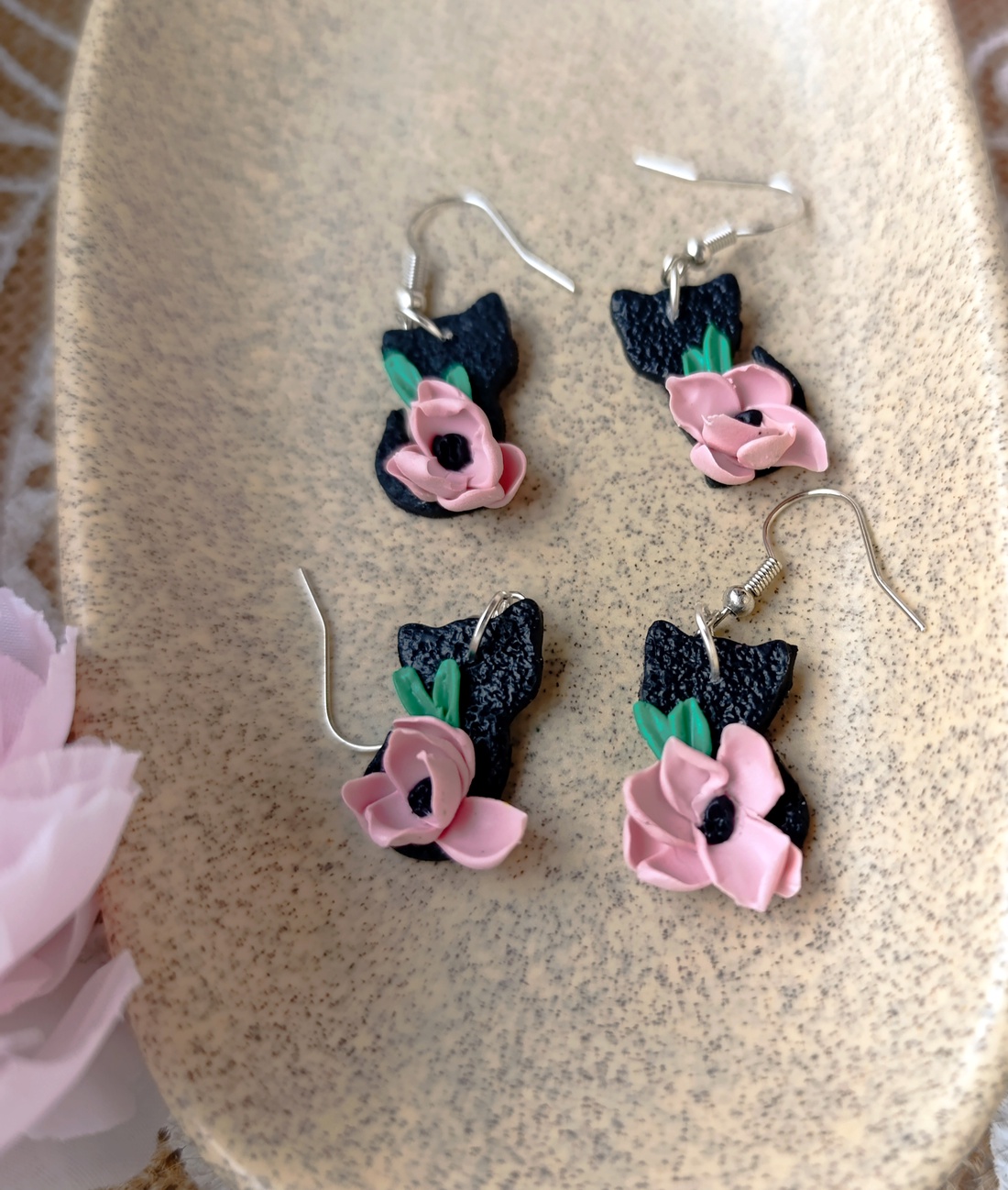 Cercei pisicuță  - bijuterii - cercei - cercei cu figurine - Artynos.ro