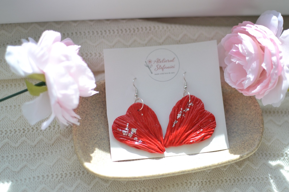 Cercei inima  - bijuterii - cercei - cercei lungi - Artynos.ro