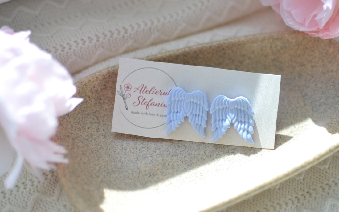 Cercei aripi de înger  - bijuterii - cercei - cercei cu figurine - Artynos.ro