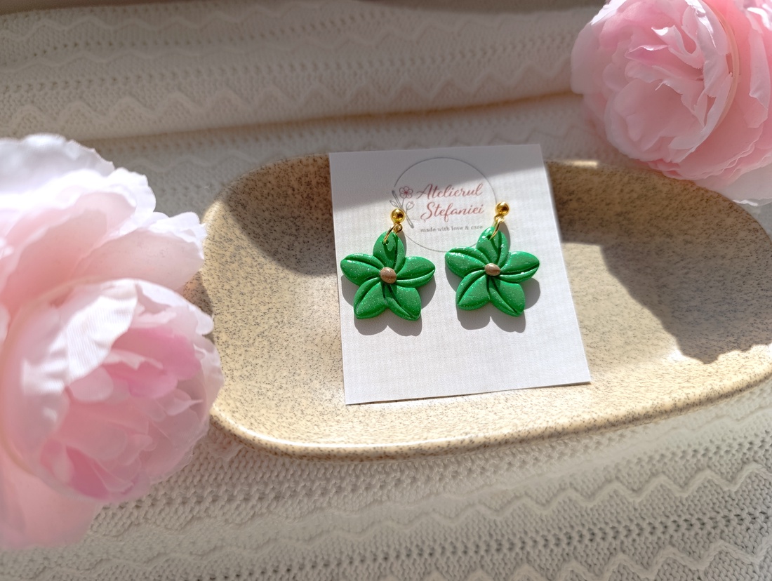 Cercei floare  - bijuterii - cercei - cercei lungi - Artynos.ro