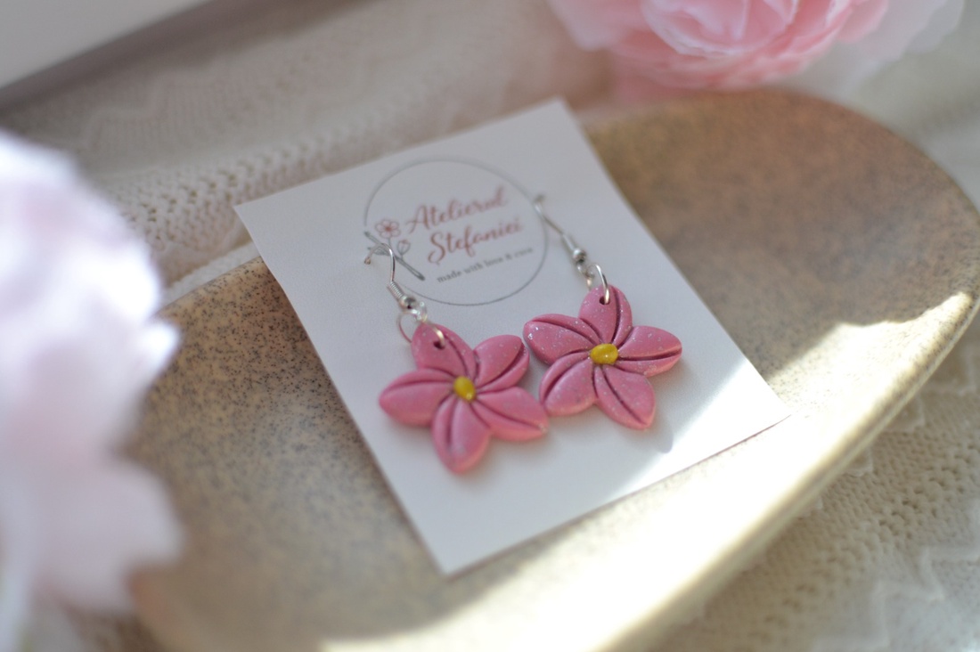 Cercei floare  - bijuterii - cercei - cercei lungi - Artynos.ro