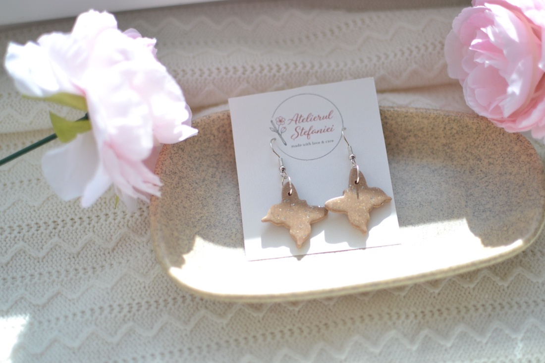 Cercei fluture  - bijuterii - cercei - cercei lungi - Artynos.ro