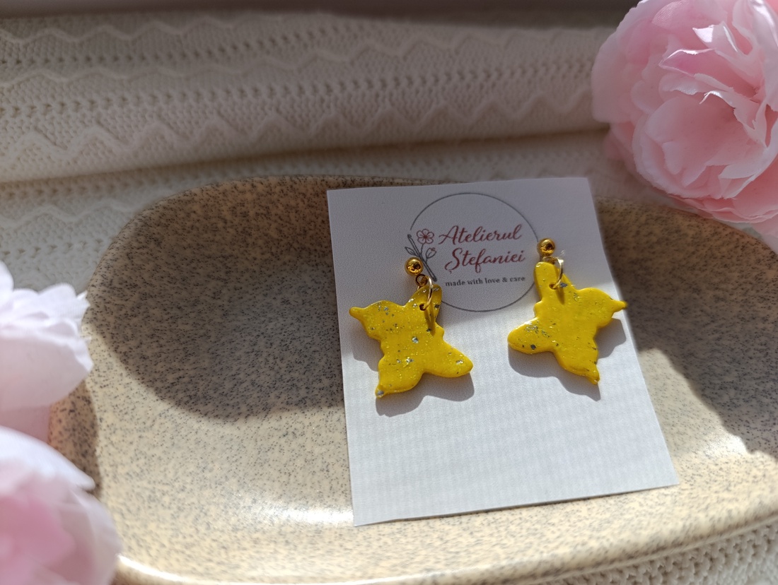 Cercei fluture  - bijuterii - cercei - cercei lungi - Artynos.ro