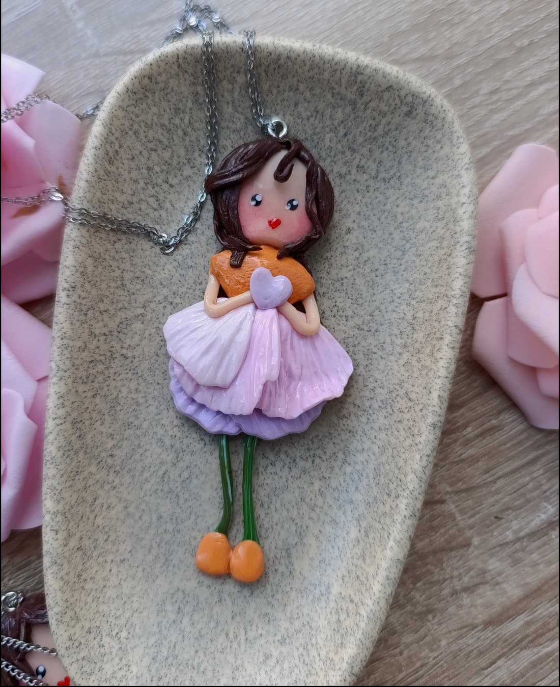  Amelia � Pandantiv handmade din lut polimeric - bijuterii - coliere - coliere cu pandative - Artynos.ro
