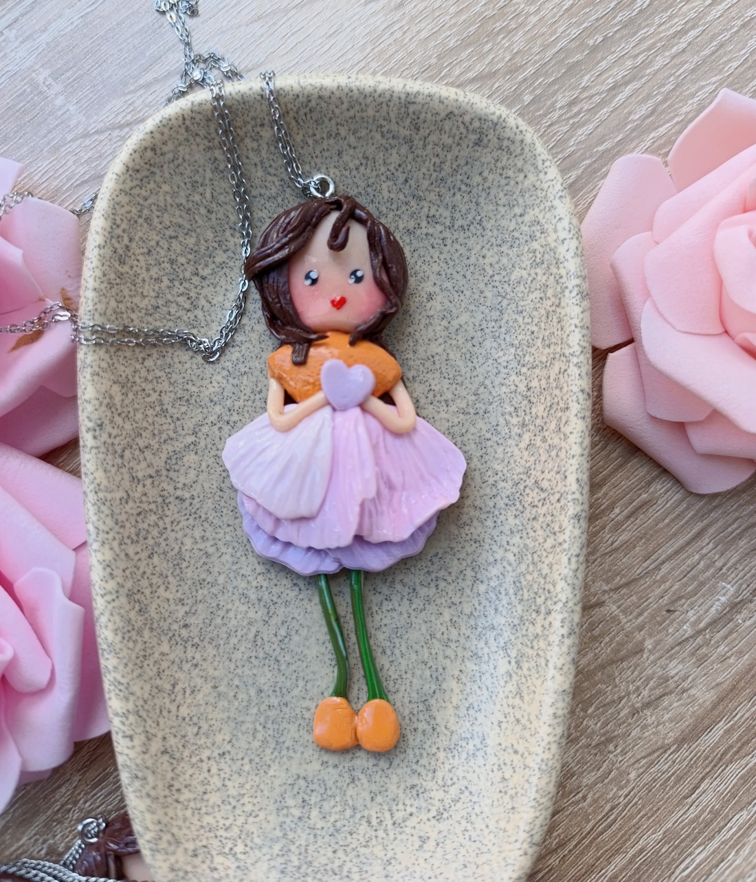  Amelia � Pandantiv handmade din lut polimeric - bijuterii - coliere - coliere cu pandative - Artynos.ro