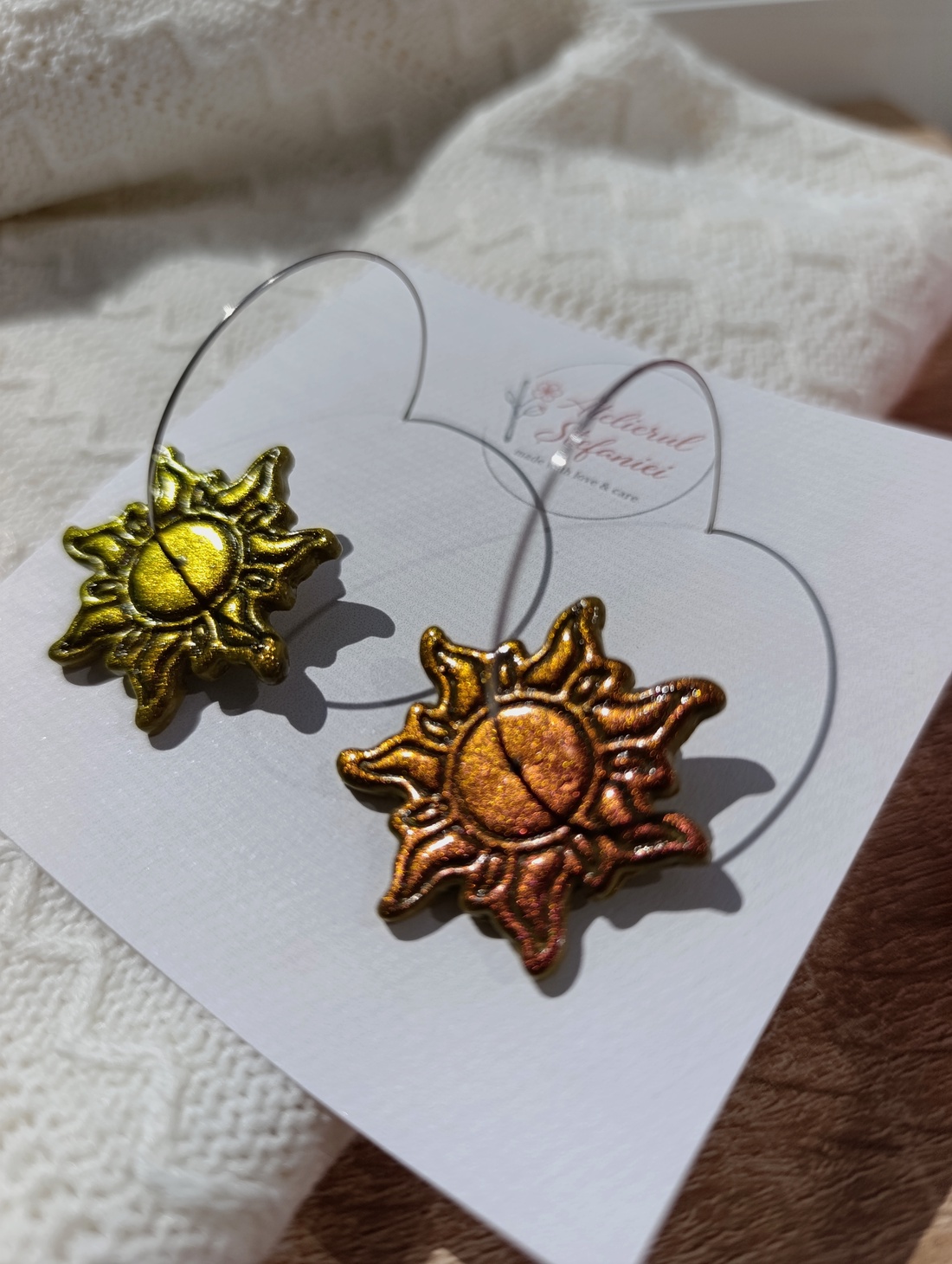 Cercei handmade Soare �  - bijuterii - cercei - cercei lungi - Artynos.ro