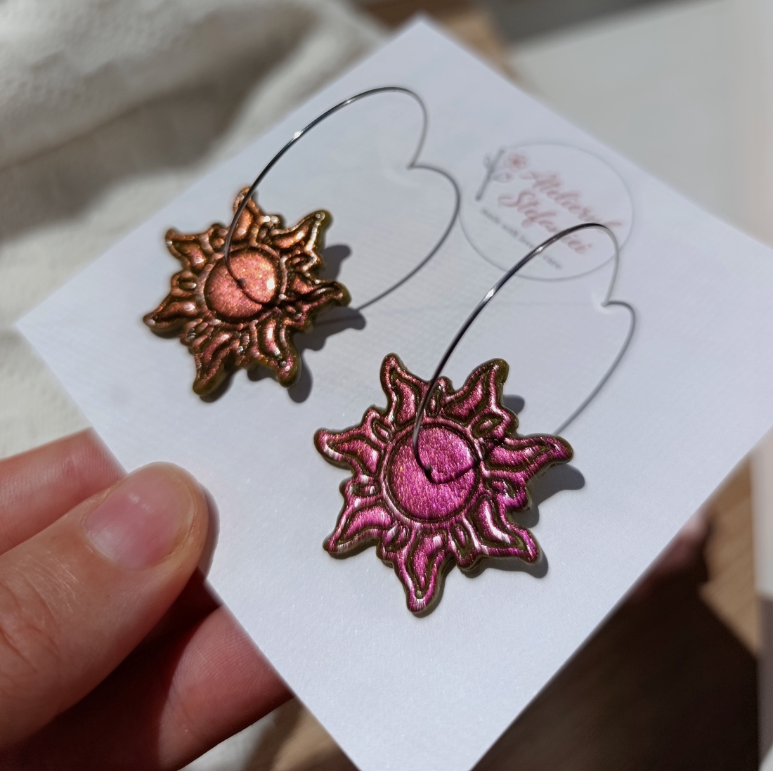 Cercei handmade Soare �  - bijuterii - cercei - cercei lungi - Artynos.ro