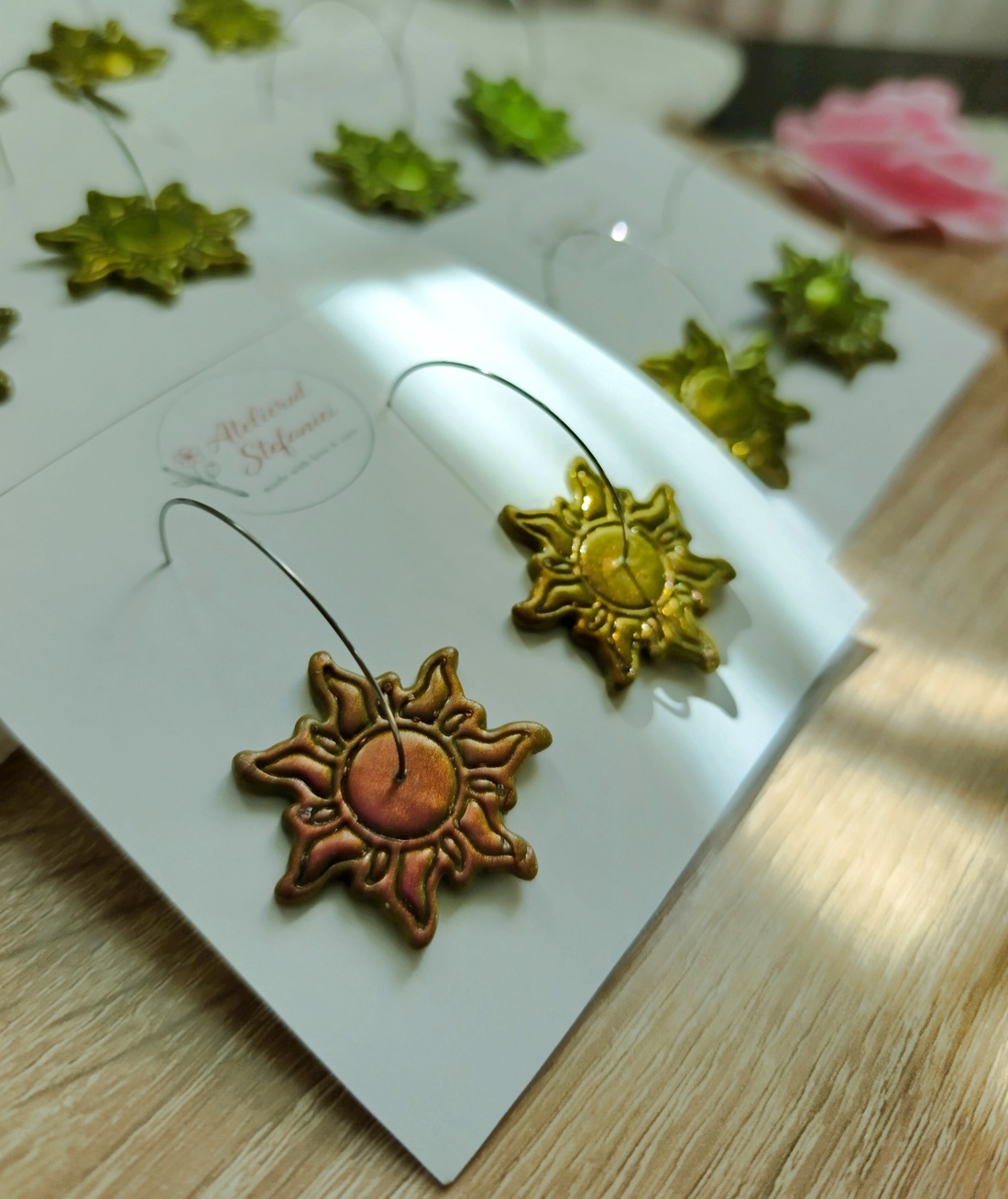 Cercei handmade Soare �  - bijuterii - cercei - cercei lungi - Artynos.ro