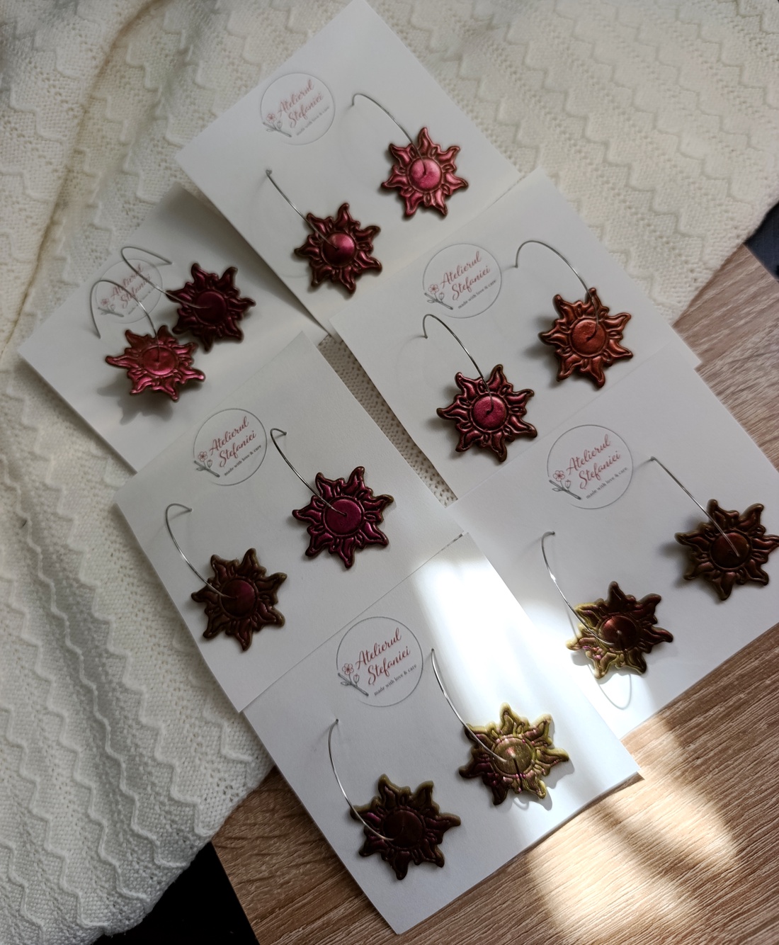 Cercei handmade Soare �  - bijuterii - cercei - cercei lungi - Artynos.ro