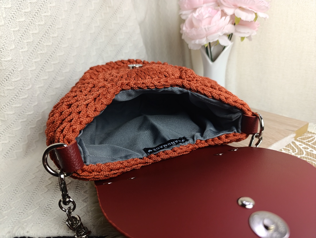 Geantă Autumn Amber - geantă croșetată manual - genți și portofele - genți de mână și umăr - geantă crossbody - Artynos.ro
