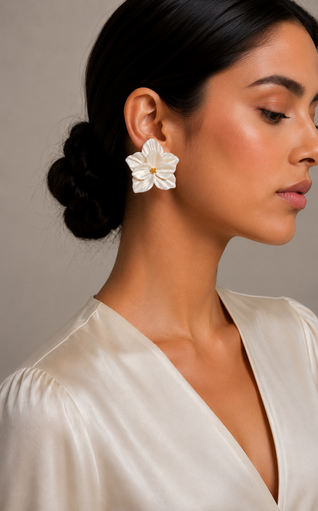 Cercei Floare de cires - accesorii nuntă - bijuterii mireasă - cercei mireasă - Artynos.ro