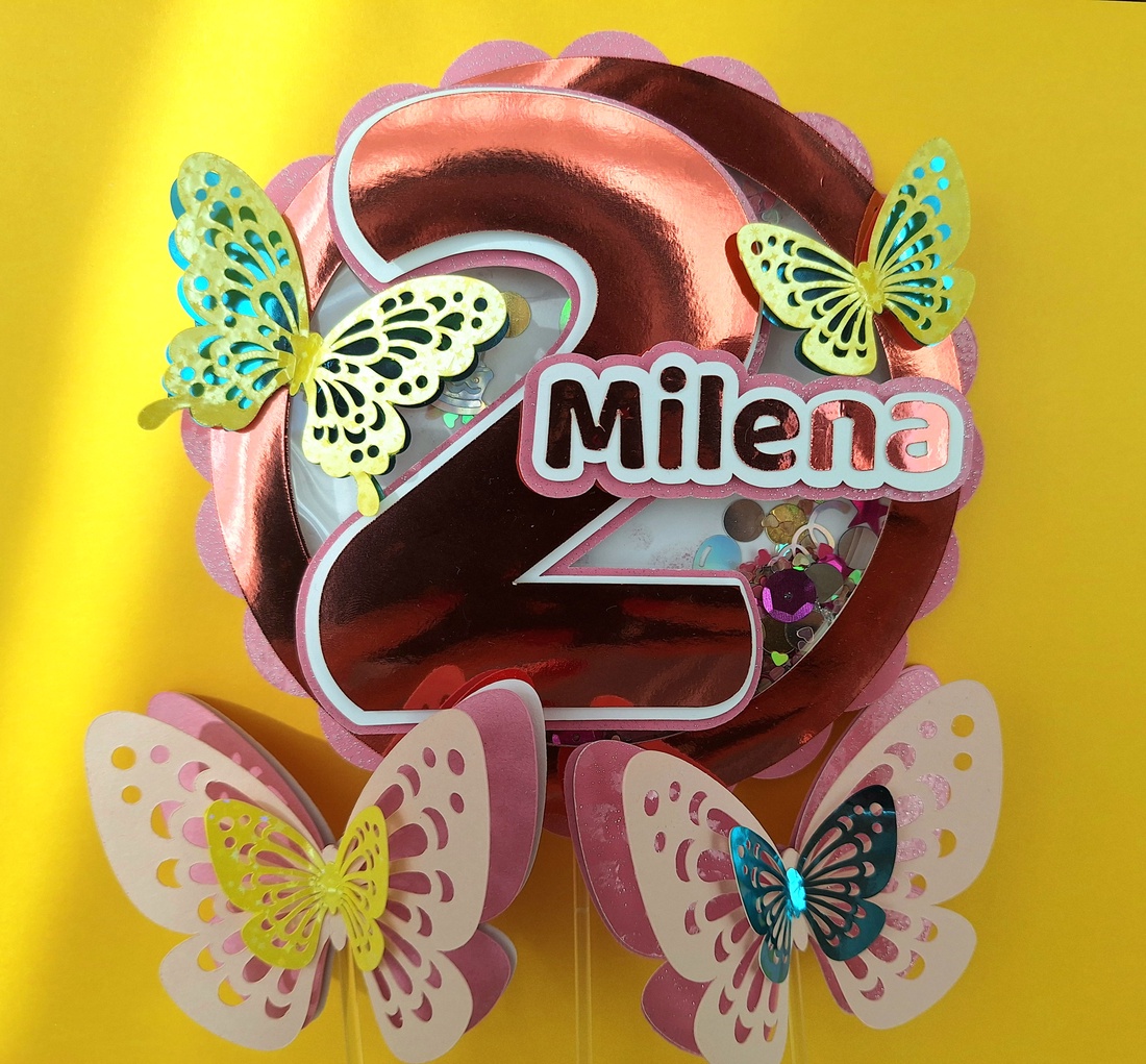 Set cake topper 3D cu shaker si fluturasi - casă & stil de viață - echipamente de bucătărie - Artynos.ro