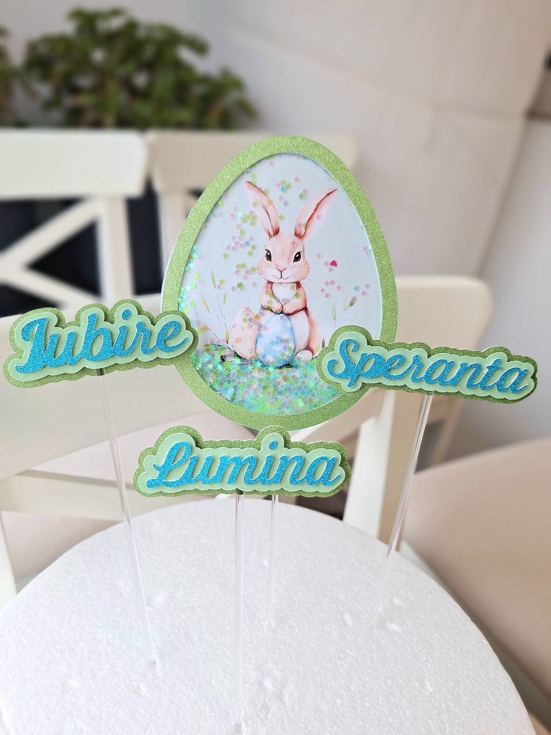 Set decoratiune Paste Iubire, Lumina, Speranta - decor de sărbători - decorațiuni de paște - decor masă de paște - Artynos.ro