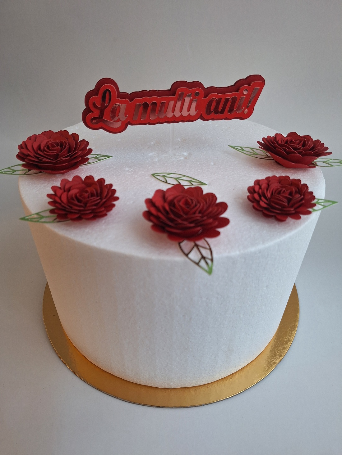 Set topper 3d decor tort cu flori si mesaj La multi ani - casă & stil de viață - decorațiuni de casă - decorațiuni de masă și rafturi - decorațiuni de masă - Artynos.ro