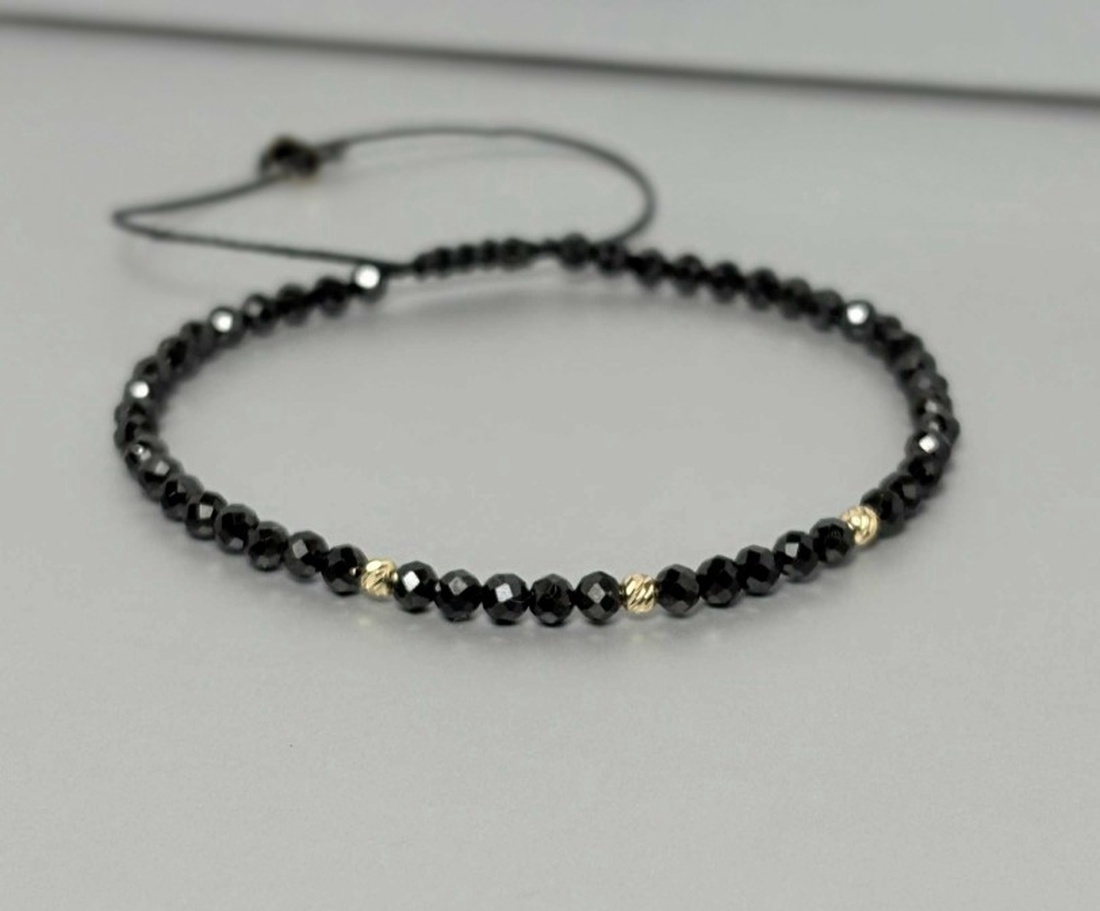 Bratara turmalina Dark Radiance - bijuterii - brățări - brățări din mărgele - Artynos.ro