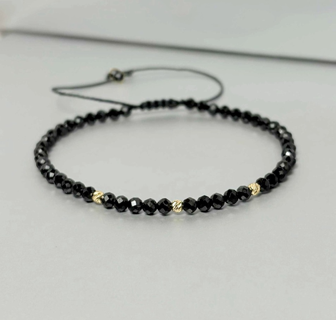 Bratara turmalina Dark Radiance - bijuterii - brățări - brățări din mărgele - Artynos.ro
