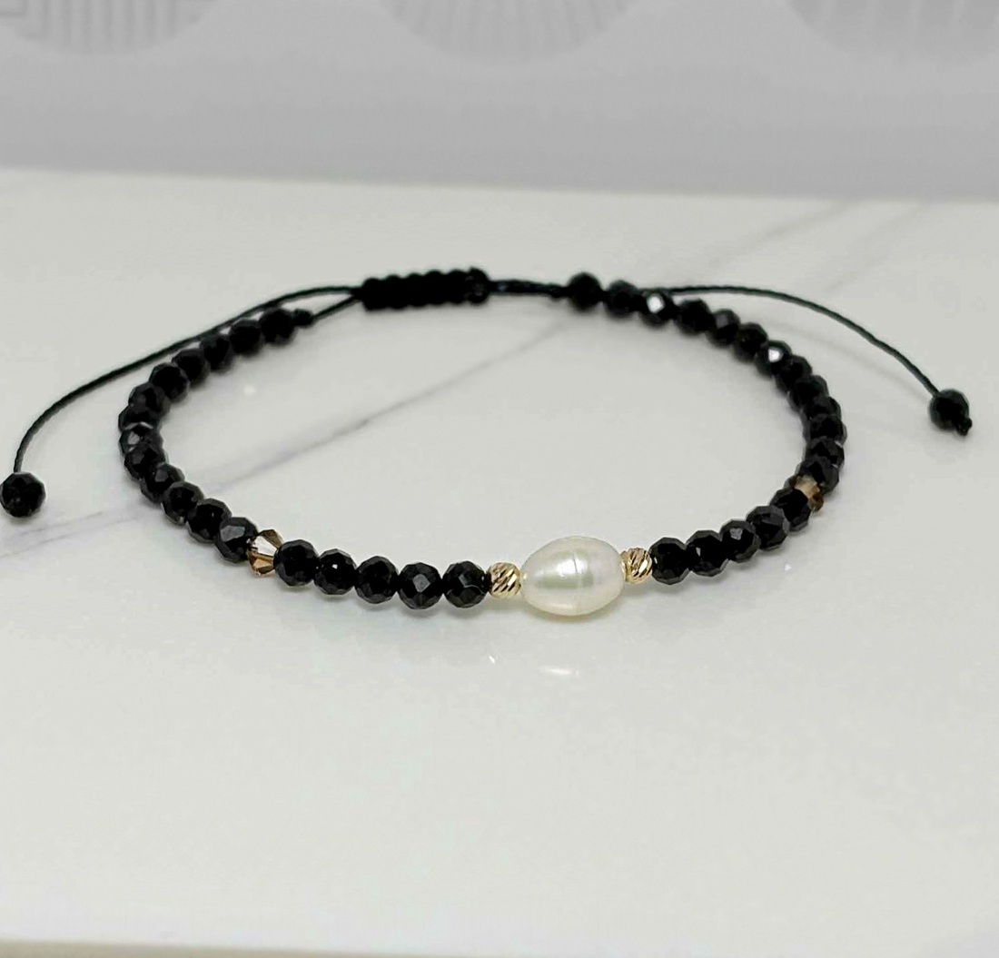 Bratara turmalina neagra - piatra protectie  - bijuterii - brățări - brățări din mărgele - Artynos.ro