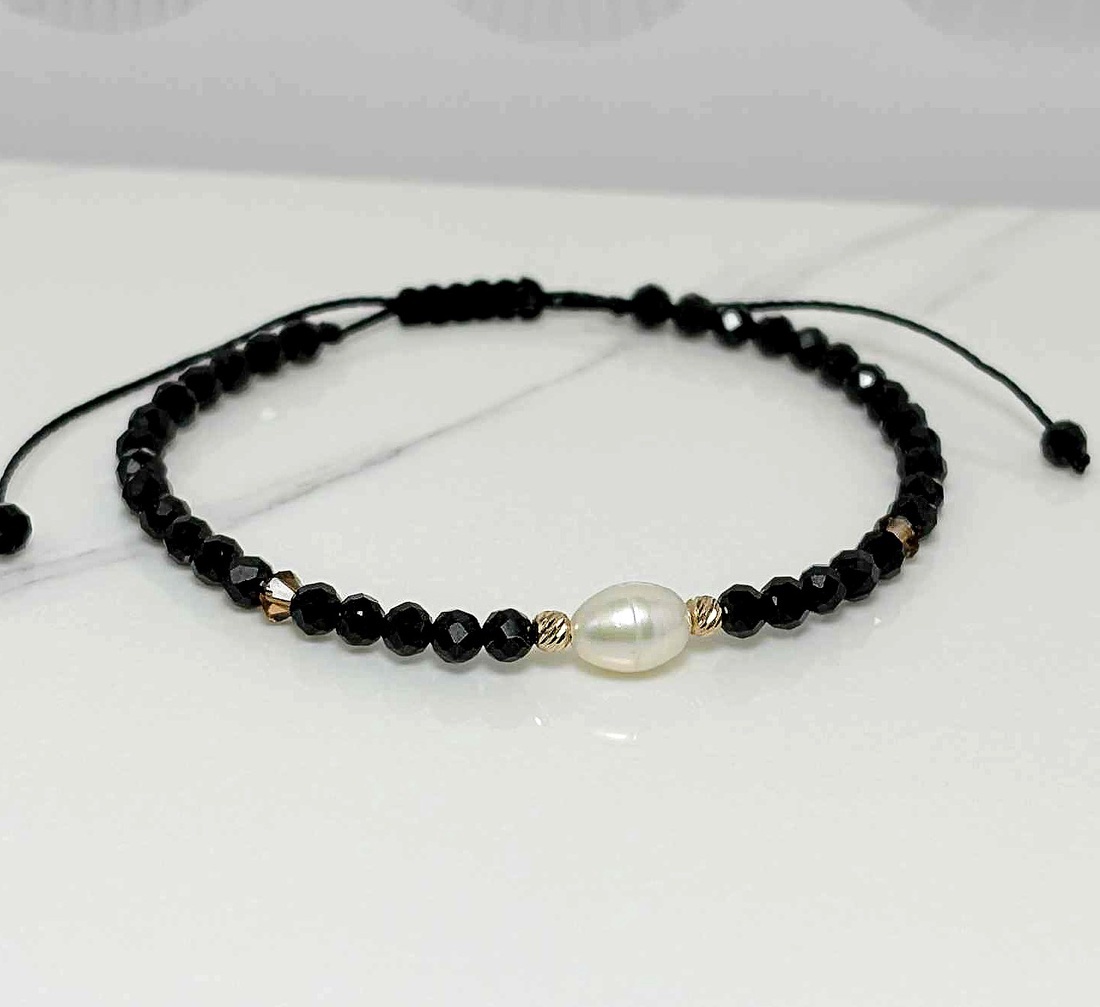Bratara turmalina neagra - piatra protectie  - bijuterii - brățări - brățări din mărgele - Artynos.ro