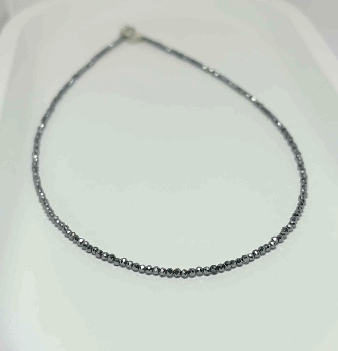 Colier din terahertz fatetat - Silver Energy - bijuterii - coliere - coliere din pietre semiprețioase - Artynos.ro