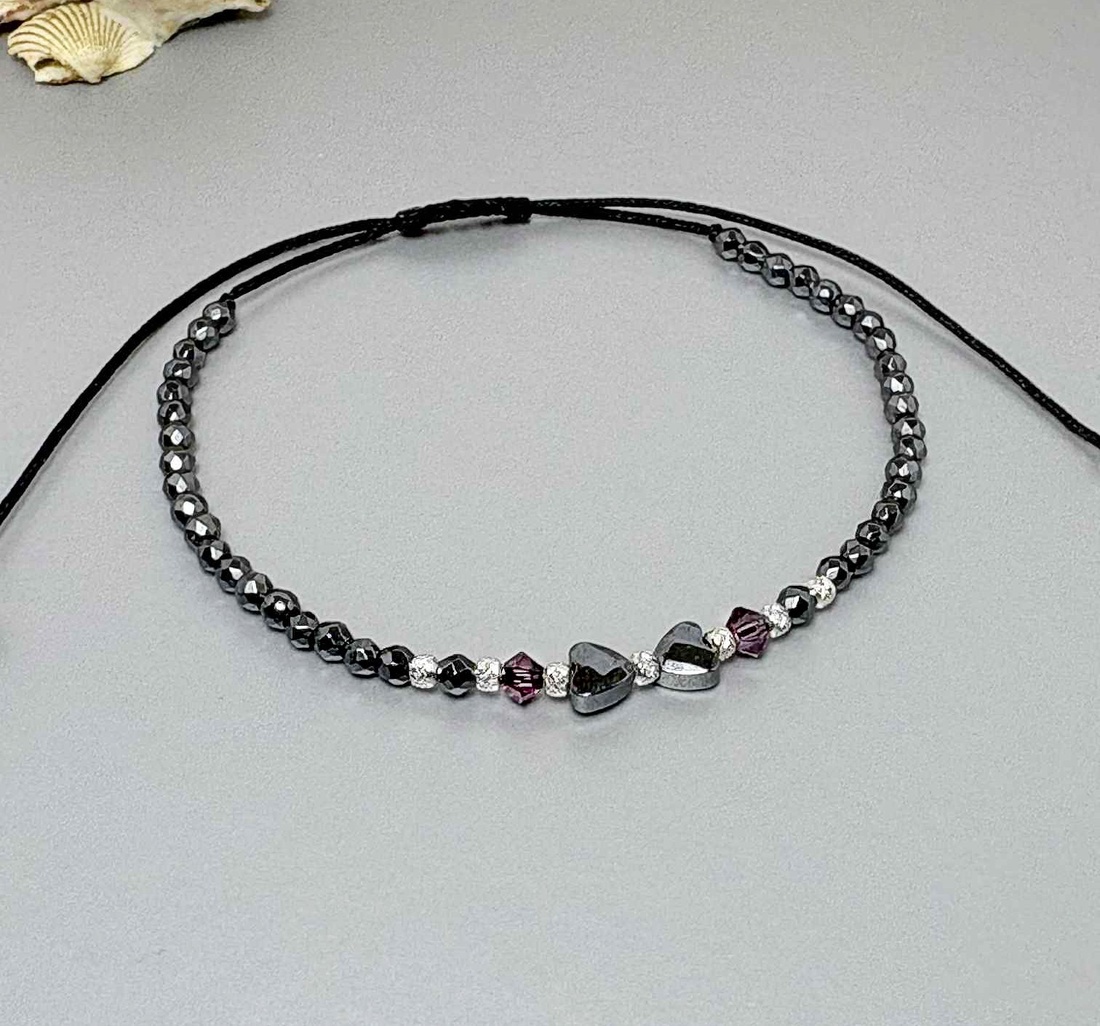 Bratara din hematit si cristale Preciosa - Silent Love - bijuterii - brățări - brățări din mărgele - Artynos.ro