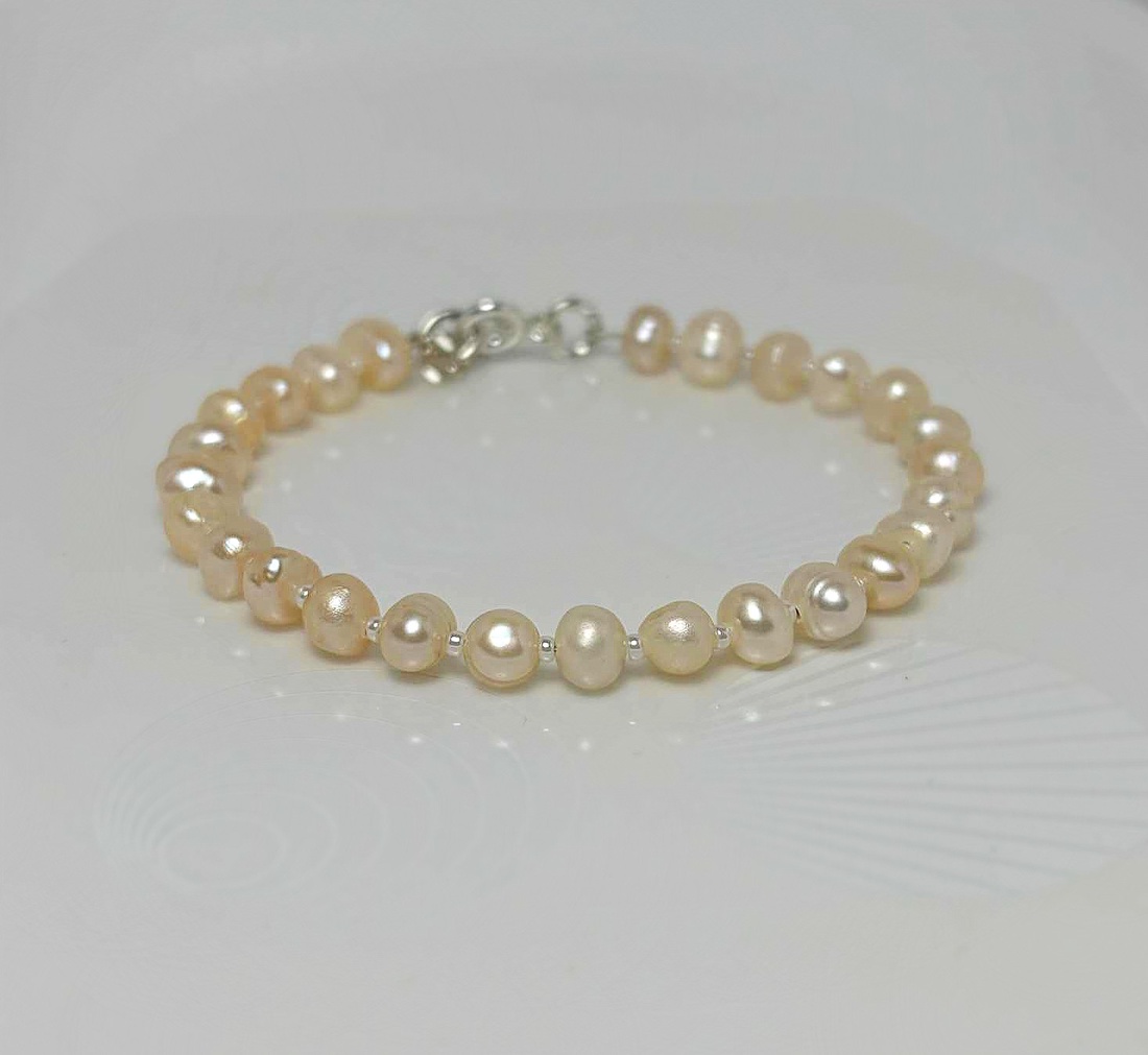 Bratara perle cultura - Blush Pearl - bijuterii - brățări - brățări din mărgele - Artynos.ro