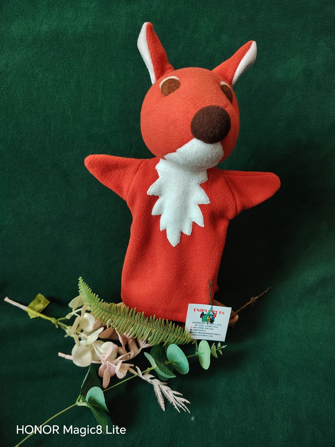 Vulpea Foxy   păpușă de mână - jucării și echipamente pentru copii - marionete - mănuși marionete - Artynos.ro