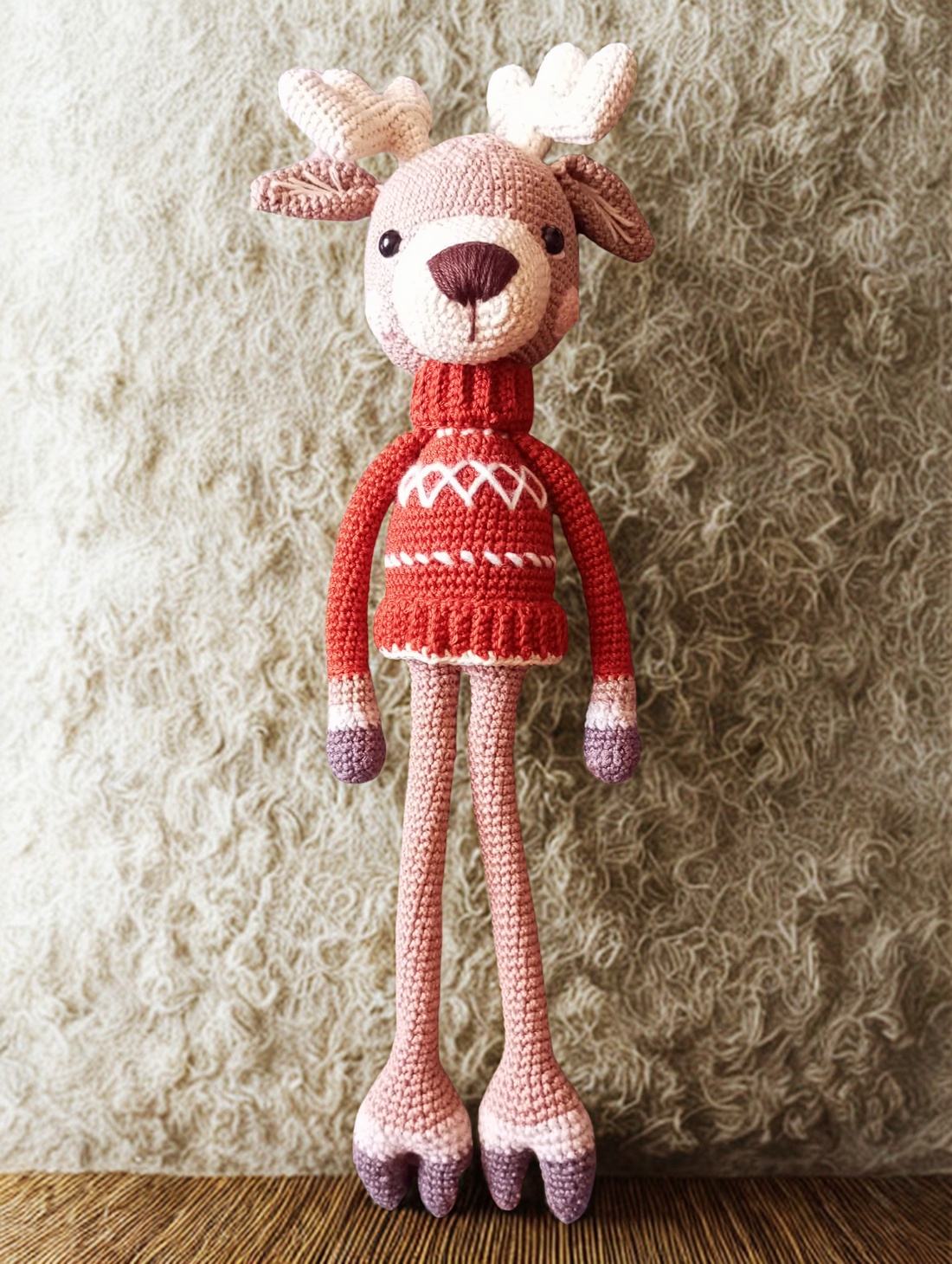 Cerbul Bakacsin � Jucărie uriașă premium croșetată amigurumi (40 cm) - jucării și echipamente pentru copii - plușuri - păpușă croșetată, păpușă de pluș - Artynos.ro