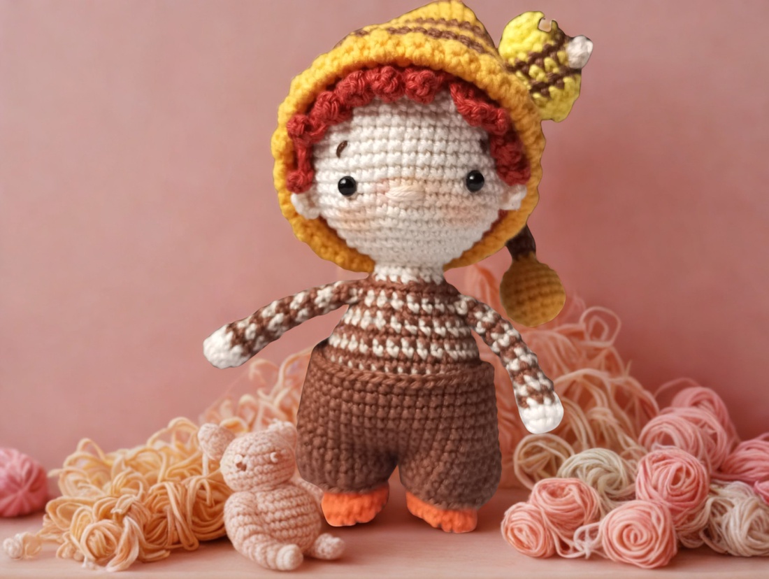 Zümi Zsombi � Albbinuță elf din amigurumi premium croșetată manual (16-17 cm) - jucării și echipamente pentru copii - plușuri - păpușă croșetată, păpușă de pluș - Artynos.ro
