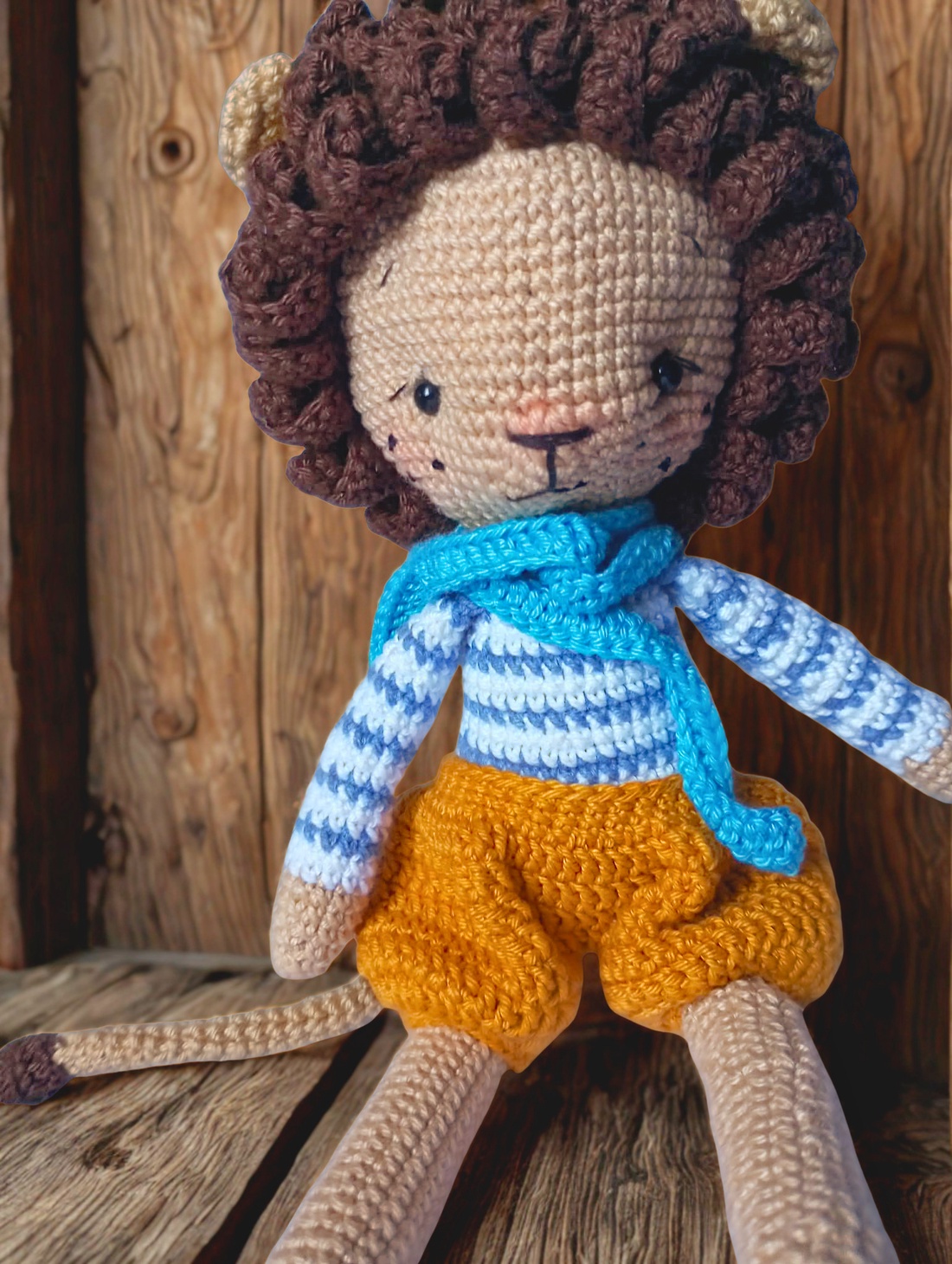 Prințul Roar � Leu amigurumi premium croșetat - jucării și echipamente pentru copii - plușuri - păpușă croșetată, păpușă de pluș - Artynos.ro