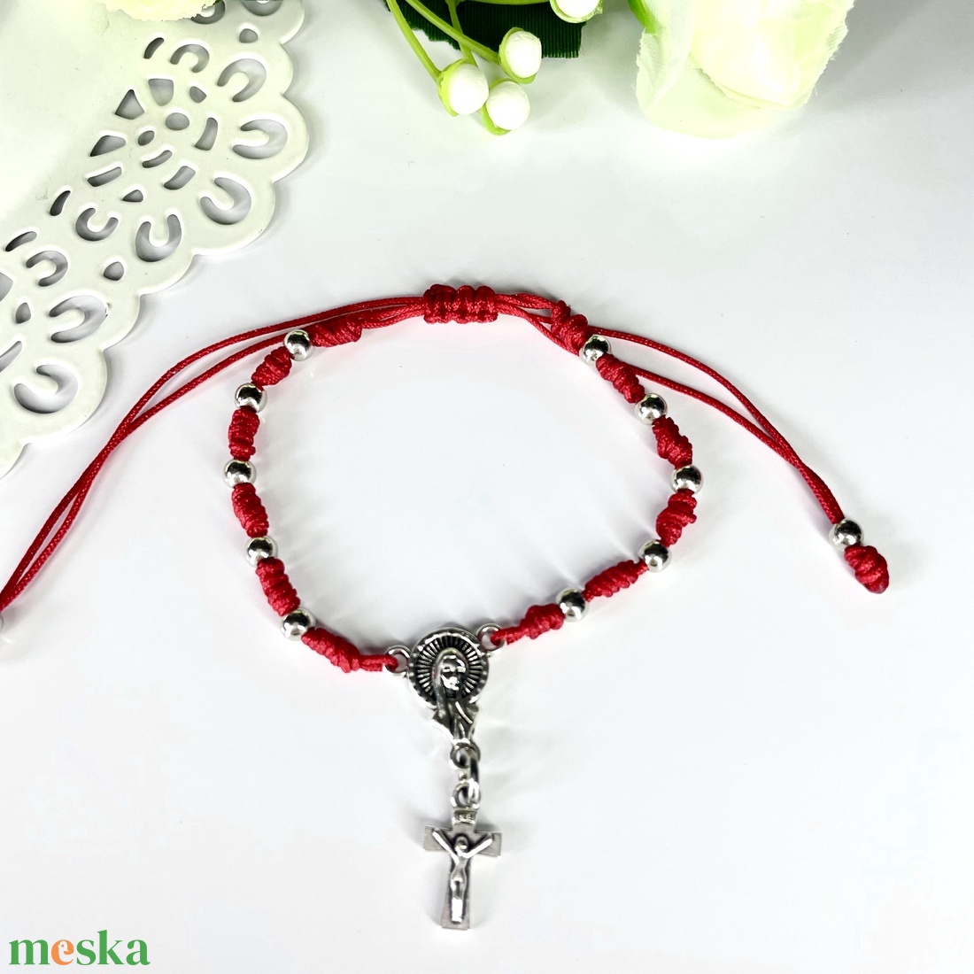 Ékszer karkötő piros fonott makramé rózsafüzér - casă & stil de viață - obiecte religioase și de devoțiune - rozariu, cununi - Artynos.ro Ékszer karkötő piros fonott makramé rózsafüzér - casă & stil de viață - obiecte religioase și de devoțiune - rozariu, cununi - Artynos.ro