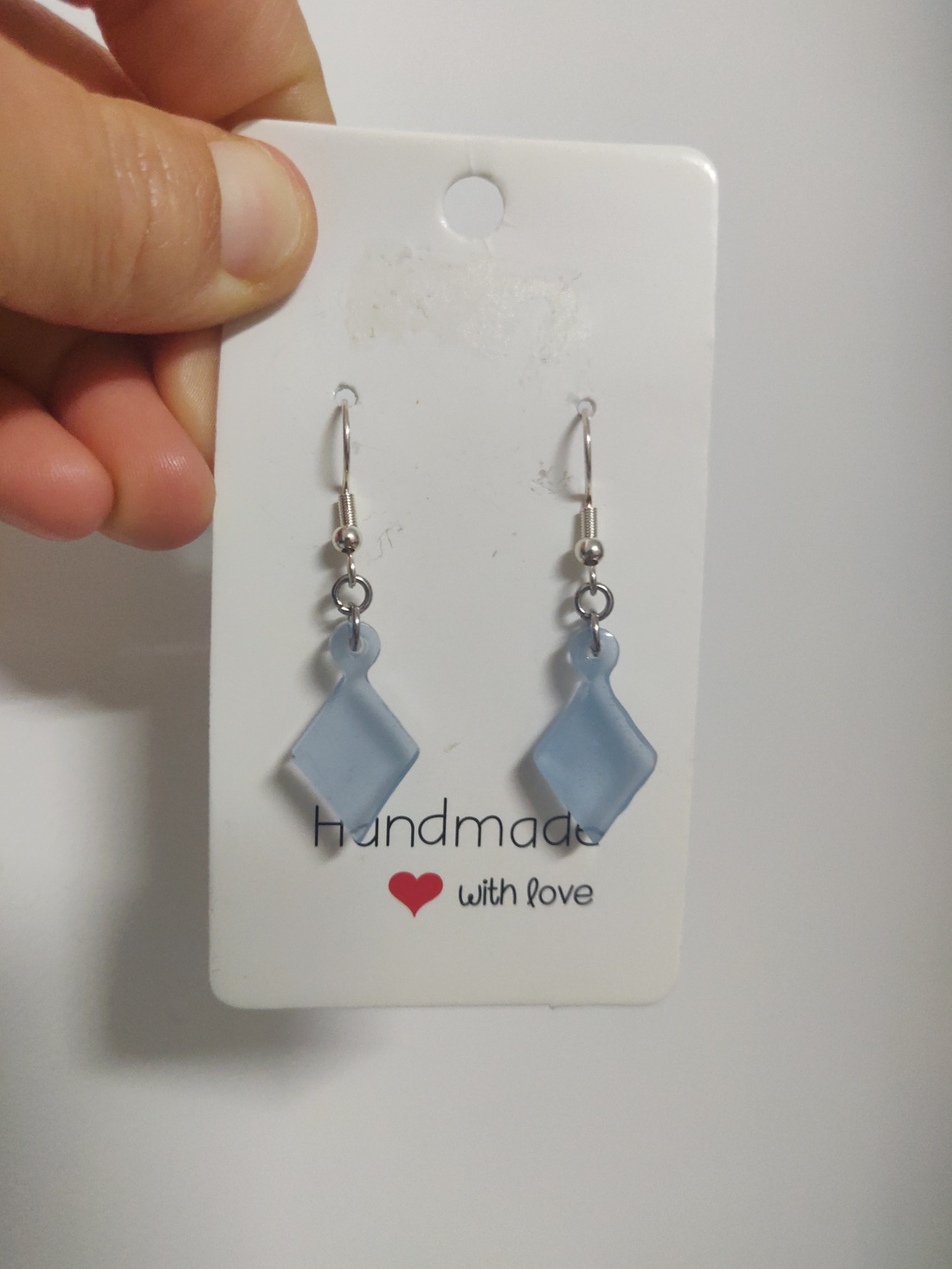 Cercei diamant albastru  - bijuterii - cercei - cercei din rășină - Artynos.ro