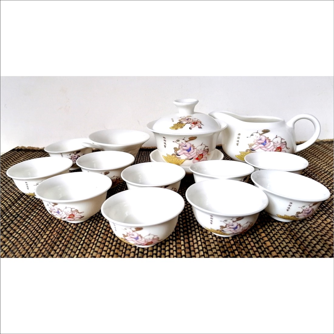 Set special de ceai chinezesc mic, într-o cutie de bambus - casă & stil de viață - echipamente de bucătărie - accesorii de servire - căni - Artynos.ro