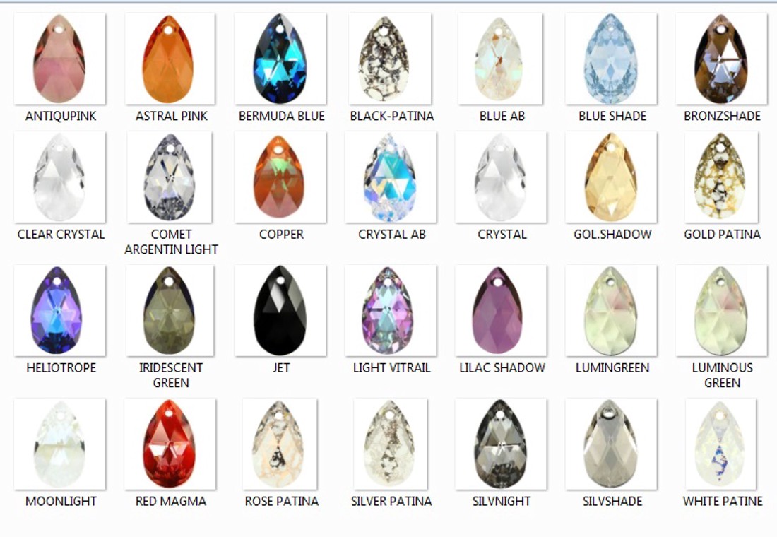 Swarovski cristal 16-28 mm picătură set în mai multe culori -  - Artynos.ro