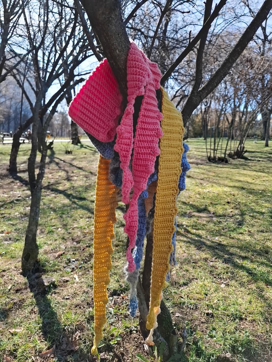 Eșarfă skinny croșetată, lână merino moale - îmbrăcăminte și modă - eșarfe, pălării, fularuri - eșarfe - Artynos.ro
