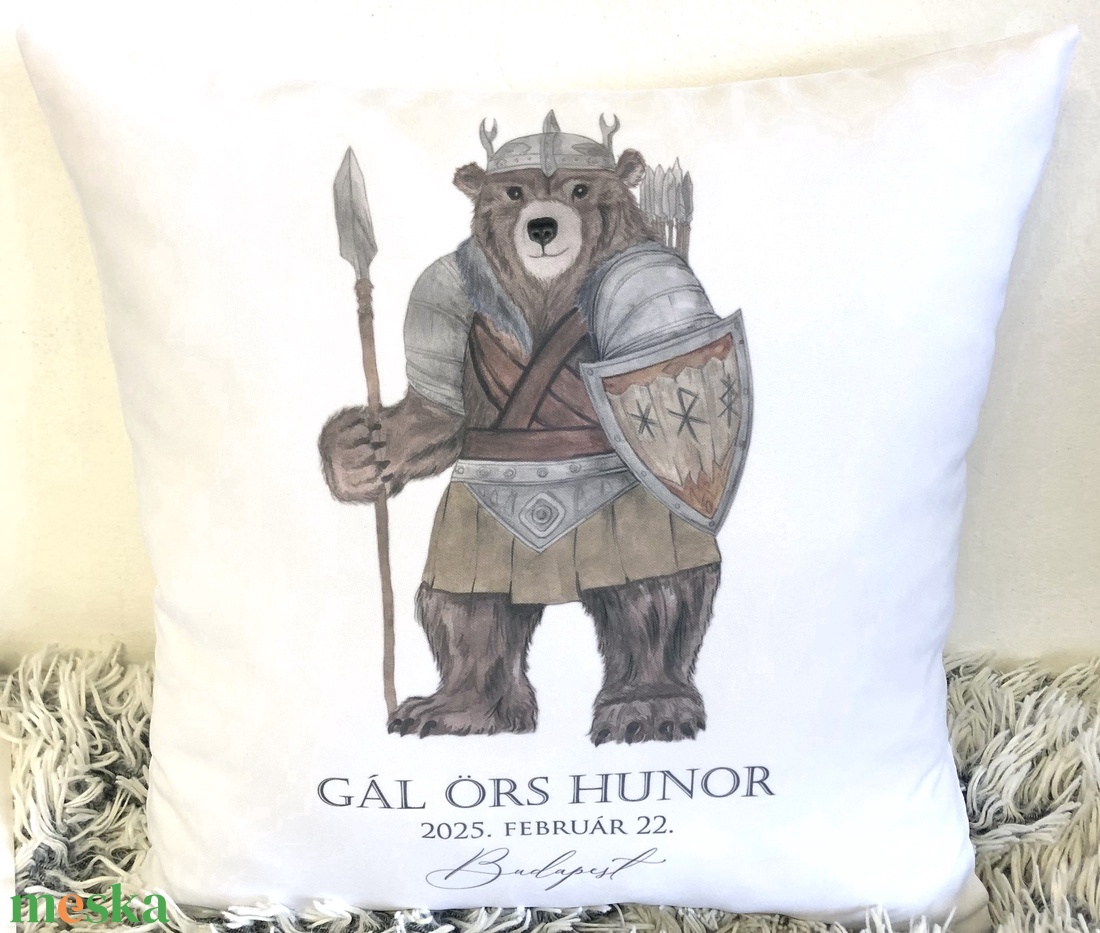Ursuleț de pluș Viking pentru botez, pernă suvenir cadou de naștere a ursulețului cu detalii unice, pentru botez, decor  - casă & stil de viață - textile de casă - perne - Artynos.ro