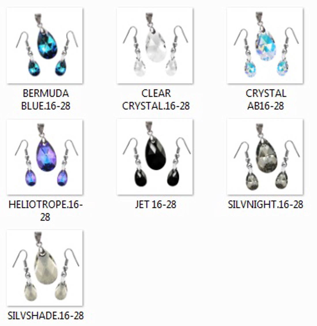 Swarovski cristal 16-28 mm picătură set în mai multe culori -  - Artynos.ro