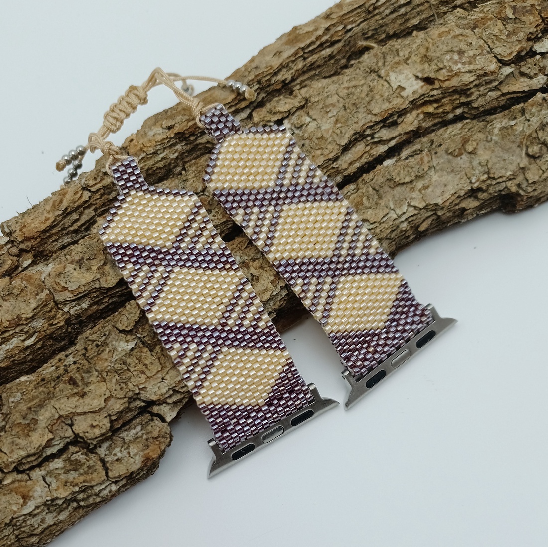 Bratara Apple watch - 38 mm - crossing lines brown sidef/cream-colored - bijuterii - bijuterii și ceasuri - ceas brățară - Artynos.ro Bratara Apple watch - 38 mm - crossing lines brown sidef/cream-colored - bijuterii - bijuterii și ceasuri - ceas brățară - Artynos.ro