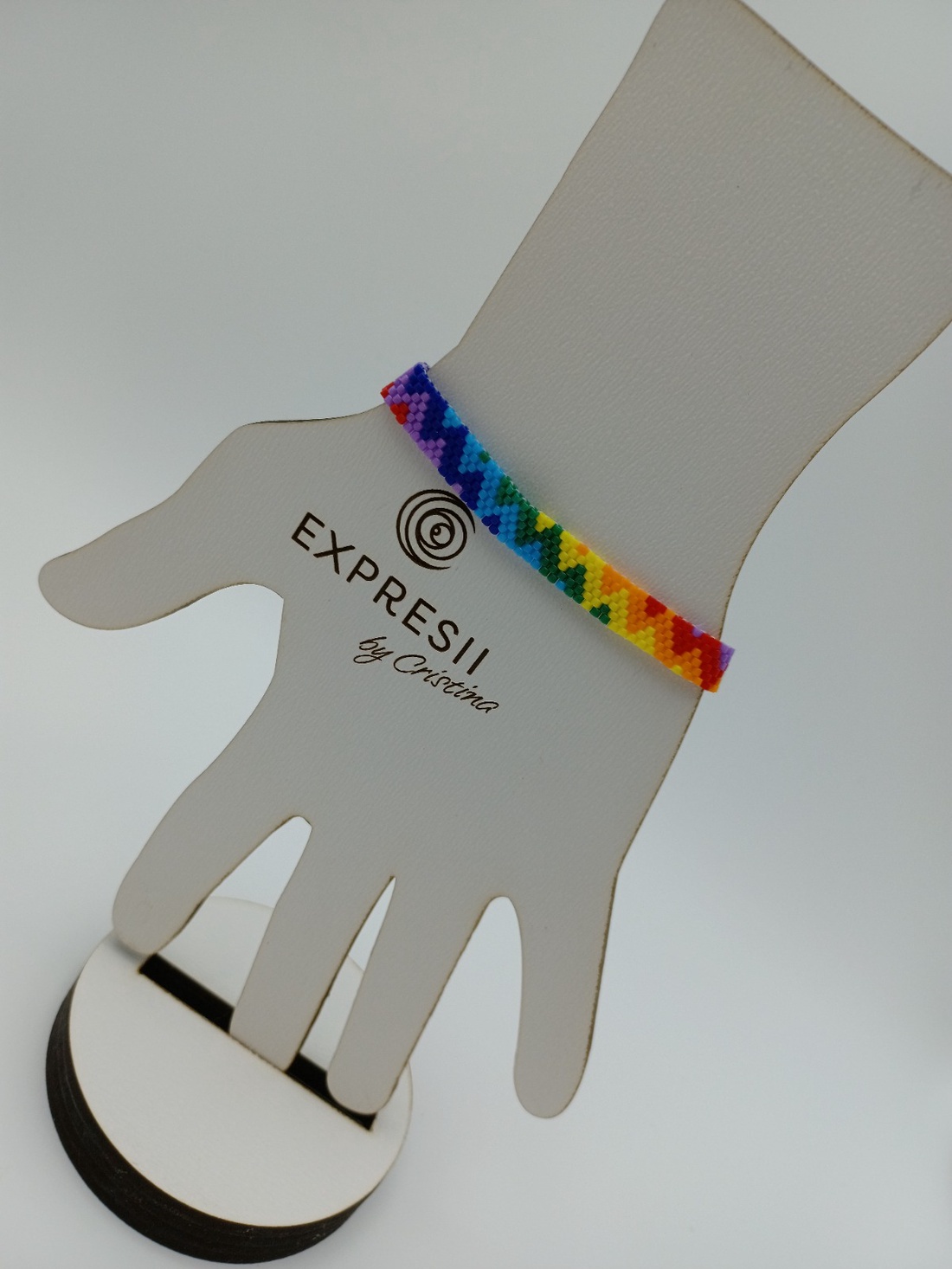 Bratara din margele de sticla - zig zag rainbow - bijuterii - brățări - brățară cu mărgele - Artynos.ro Bratara din margele de sticla - zig zag rainbow - bijuterii - brățări - brățară cu mărgele - Artynos.ro