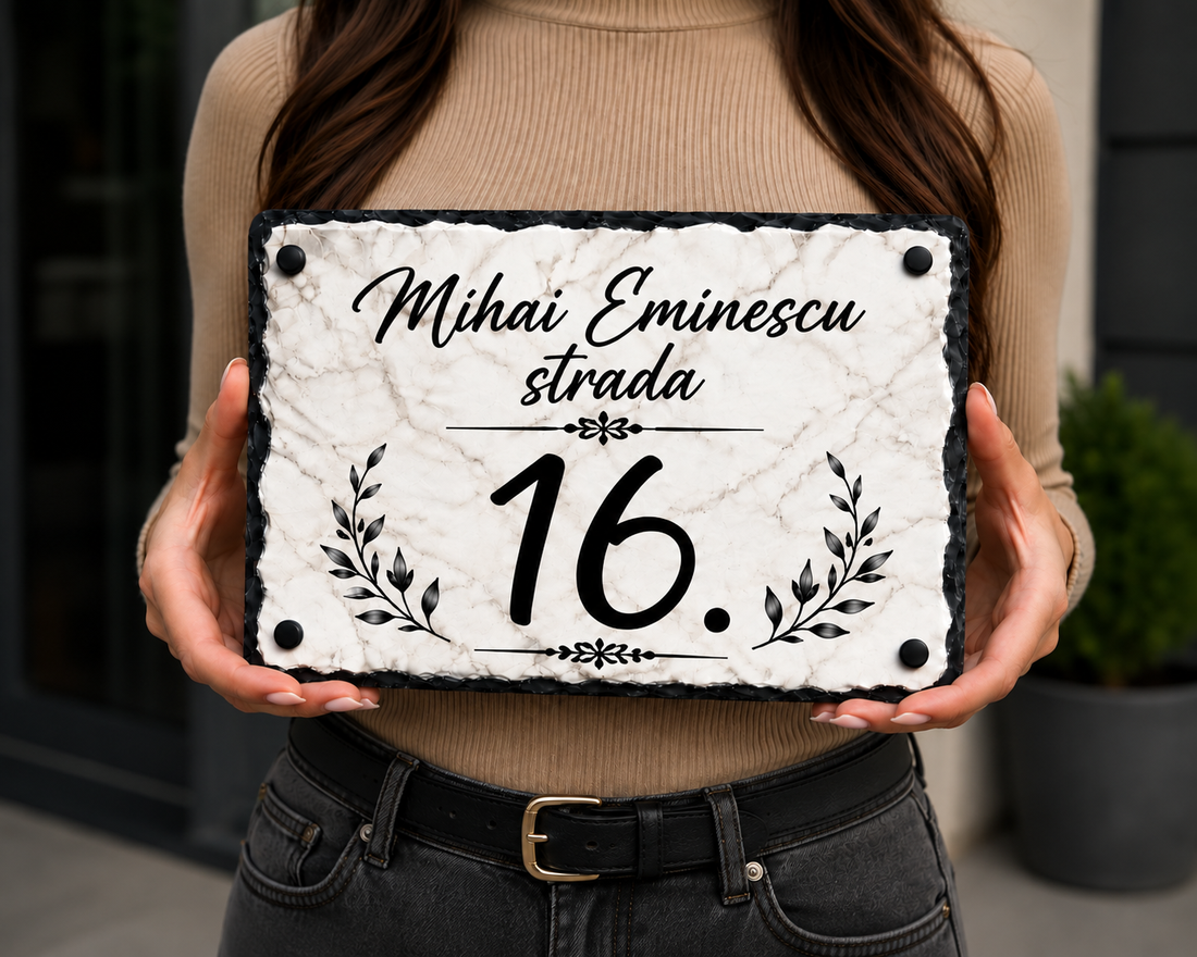 Plăcuță personalizată cu numărul casei - casă & stil de viață - accesorii de grădină - număr de casă - Artynos.ro