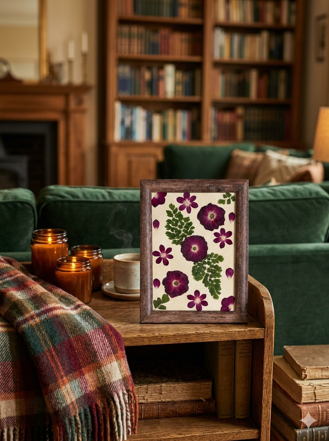 Tablou Botanic: Trandafiri și Ferigă, Dimensiune 16x21 cm - casă & stil de viață - decorațiuni de casă - accesorii florale - buchete de flori - Artynos.ro