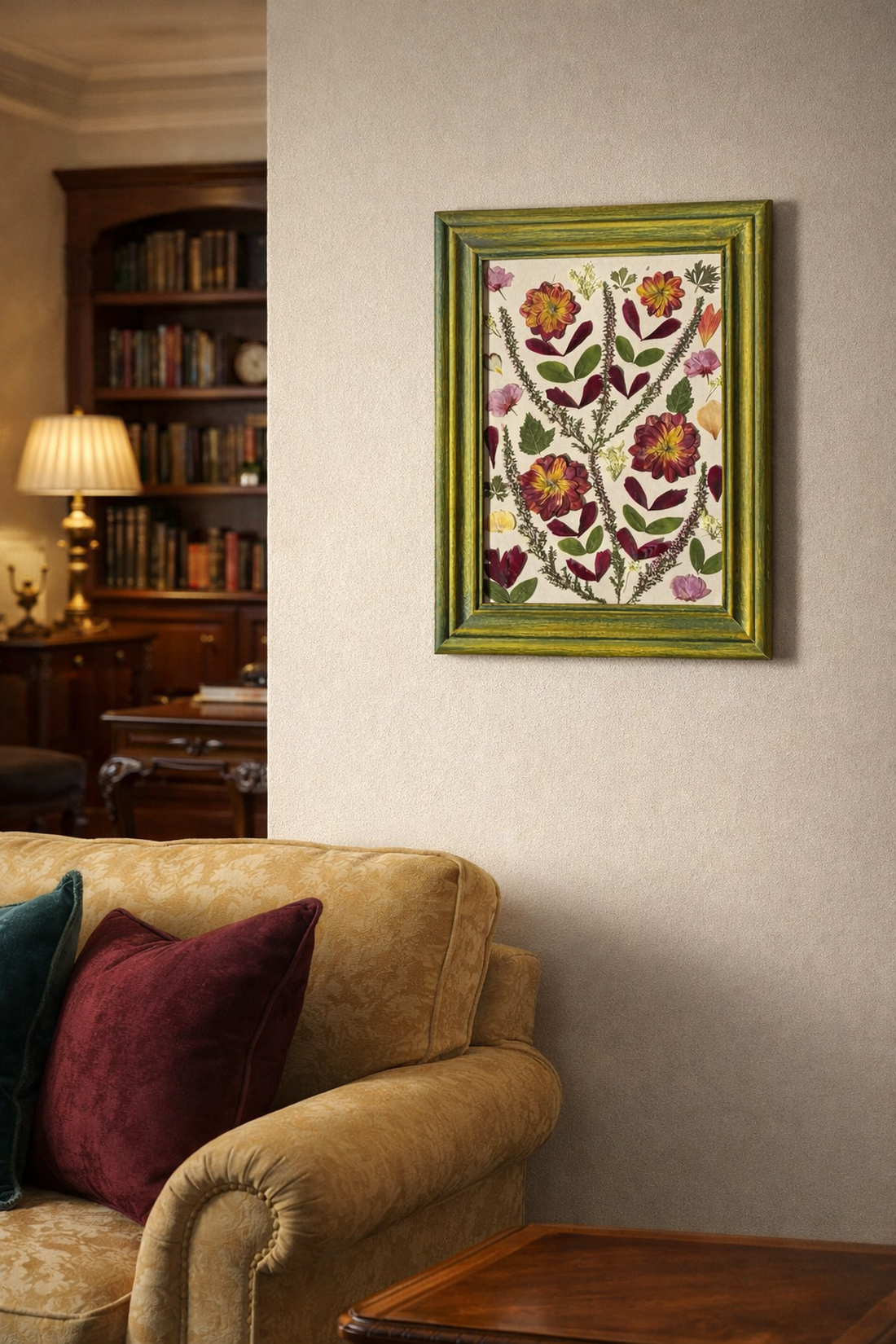 Tablou Handmade cu Flori Presate  în Ramă de Lemn Recondiționat - casă & stil de viață - decorațiuni de casă - accesorii florale - buchete de flori - Artynos.ro