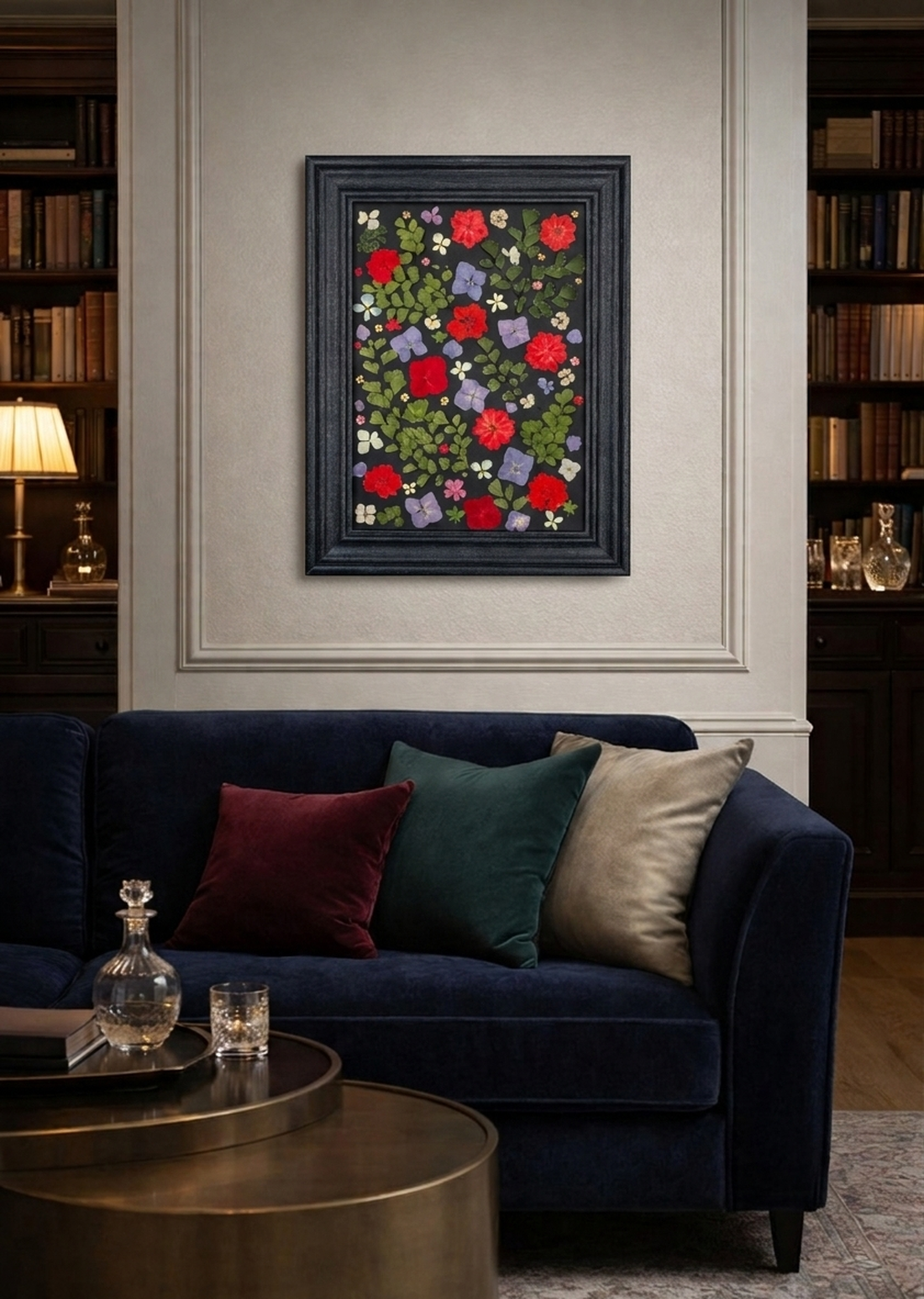 Herbar Premium Midnight Botanical � Compoziție Florală în Ramă Neagră - casă & stil de viață - decorațiuni de casă - accesorii florale - buchete de flori - Artynos.ro