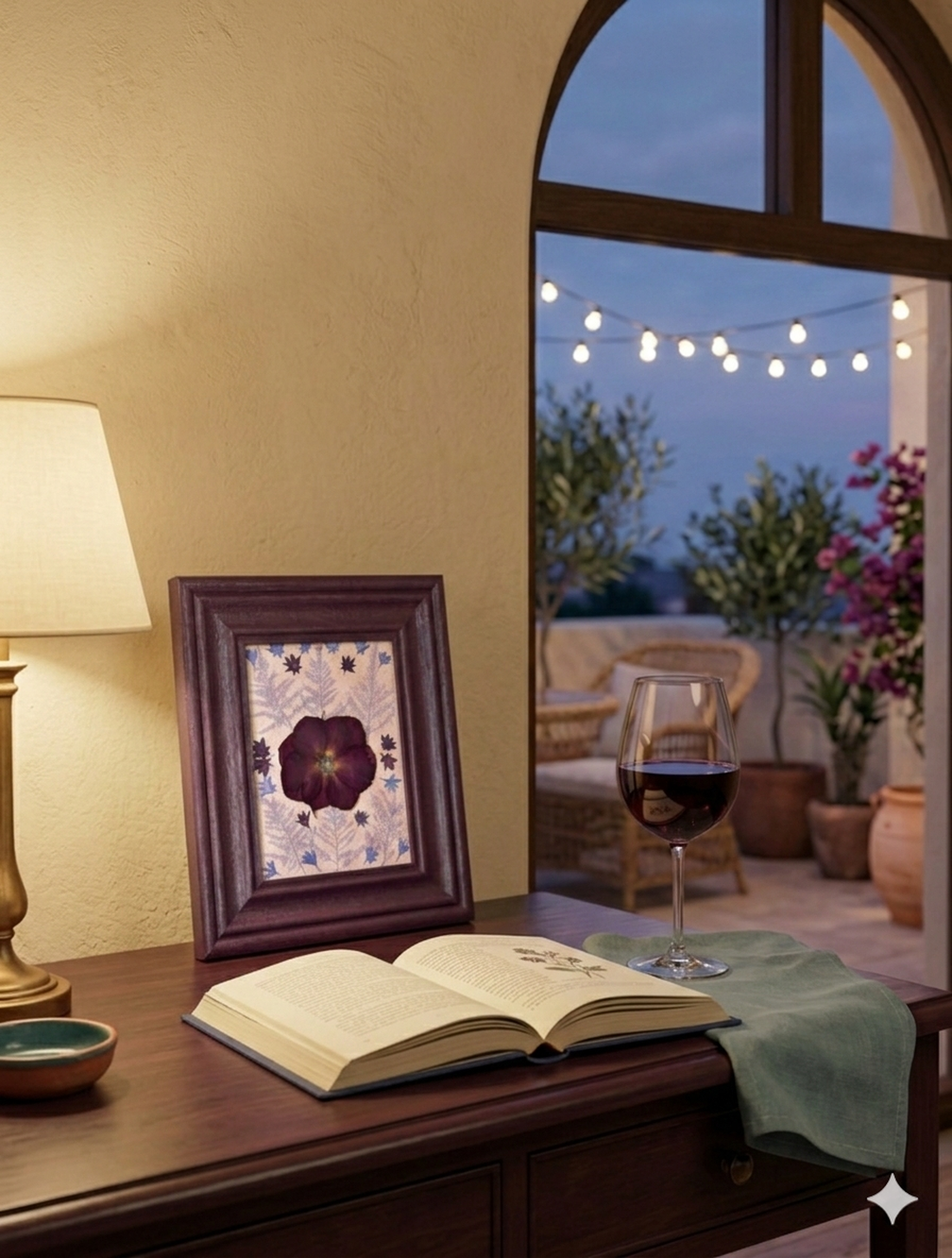 Tablou Artizanal cu Flori Presate � Compoziție Botanică în Tonuri de Burgundy - casă & stil de viață - decorațiuni de casă - accesorii florale - buchete de flori - Artynos.ro