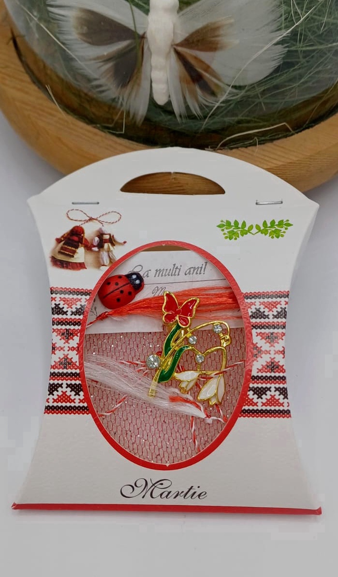 Brosa Ghiocei si fluture - bijuterii - mărțișor - Artynos.ro