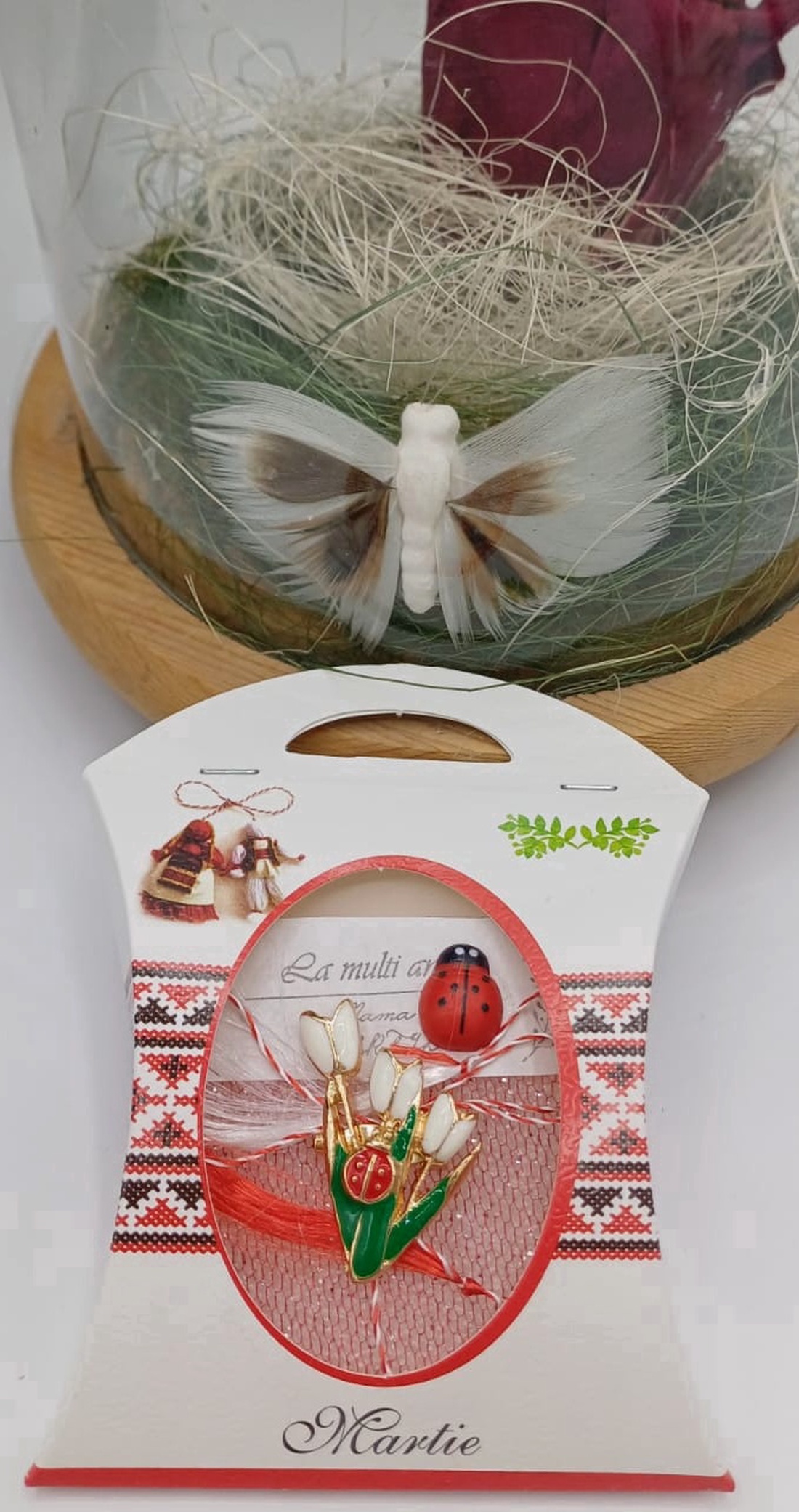 Brosa Ghiocei si gargarita - bijuterii - mărțișor - Artynos.ro